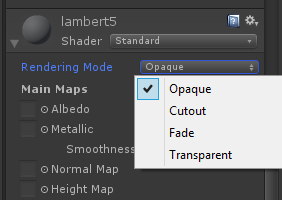 Snippet: Swapping Rendering Mode in Unity 5.0 on Run Time